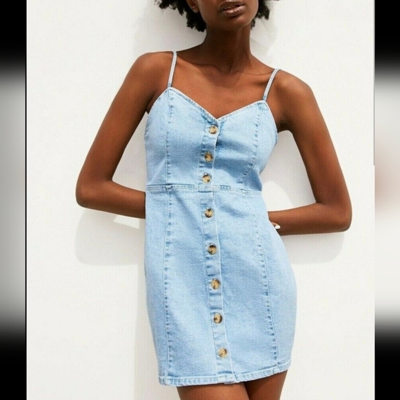 Zara Denim Mini Dress - Picture 2 of 7